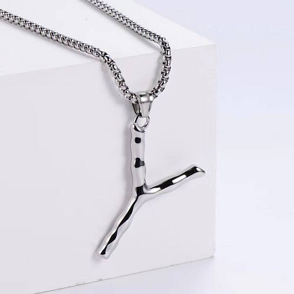 3Pcs Stainless Steel Textured Letter Pendants
