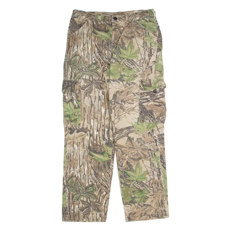 DUXBAK Cargo Camo Mens Trousers Brown Regular Straight W32 L30