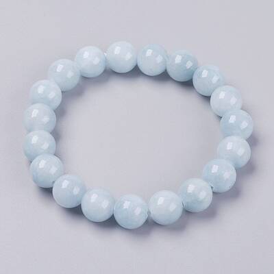 Natural Yellow Jade Beaded Stretch Bracelet