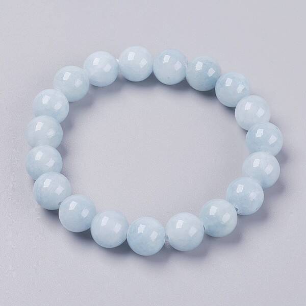 Natural Yellow Jade Beaded Stretch Bracelet
