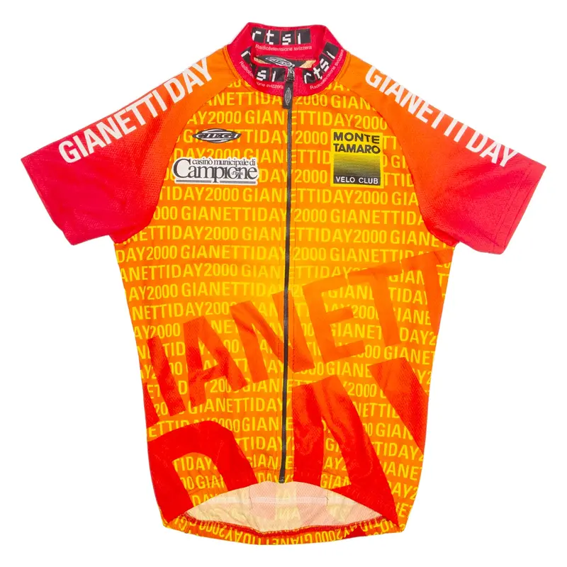 CIEGI Cycling Zip Up Mens Jersey Orange High Neck XS