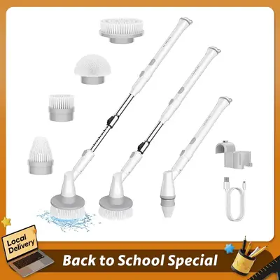Electric Spin Scrubber, Cordless Shower Scrubber Full-Body IPX7 Waterproof, Electric Cleaning Brush with 4 Replaceable Brush ...