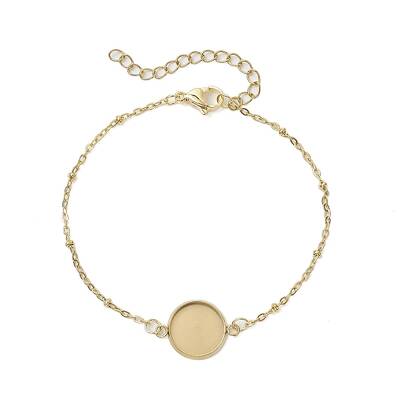 304 Stainless Steel Round Cabochon Setting Bracelets