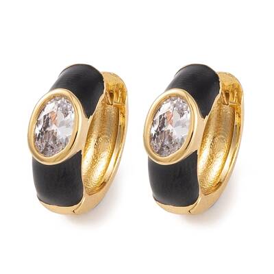 Rack Plating Brass Cubic Zirconia Enamel Earrings