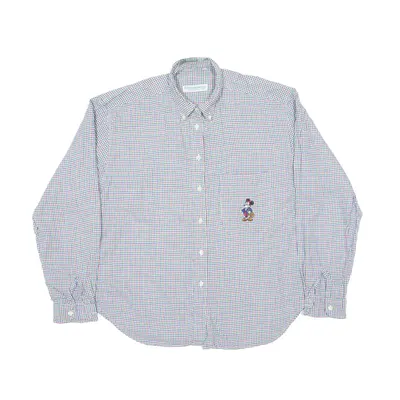 DISNEY Donaldson Shirt Blue 90s Gingham Long Sleeve Womens L