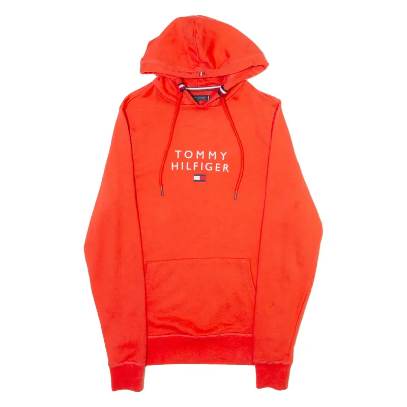 TOMMY HILFIGER Mens Orange Hoodie XS