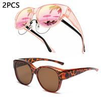 2PCS/1PCS Fit Over Glasses Sunglasses for Women Men, Oversized Cat Eye Sunglasses Polarized 100% UV400 Protection