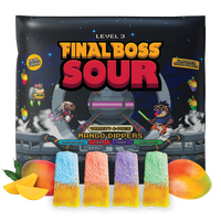 Final Boss Sour Mango Dippers – Real Fruit, Extreme Sour Candy | Blue Raspberry, Cherry, Grape, Green Apple Powder | 1-Pack...
