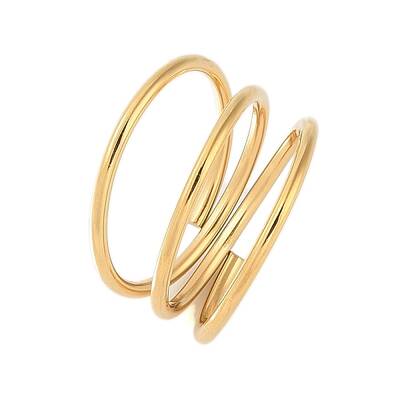 Ion Plating(IP) 304 Stainless Steel Multi-layer Open Cuff Ring for Women