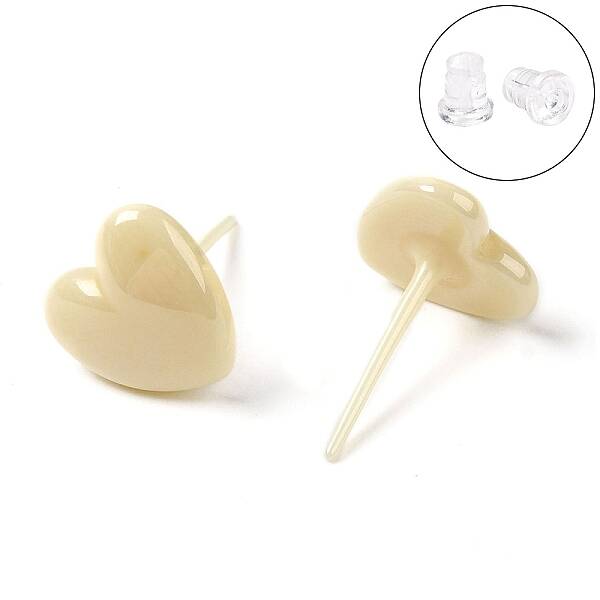 Hypoallergenic Bioceramics Zirconia Ceramic Heart Stud Earrings