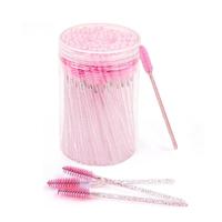 Disposable Eyelash Eyebrow Brush, 50pcs Adjustable Arc Eyelash Spoolie Brush, Mascara Wands Makeup Brushes, Eyelash Extension...