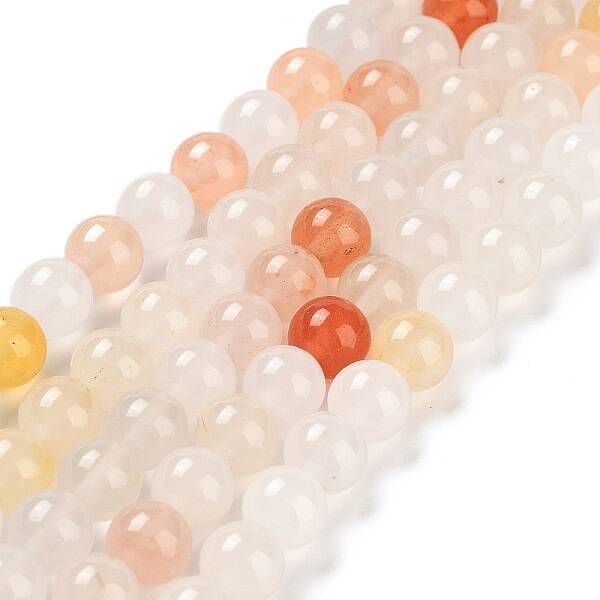 Natural Golden Silk Jade Beads Strands