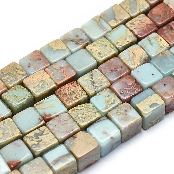 Natural Aqua Terra Jasper Beads Strands