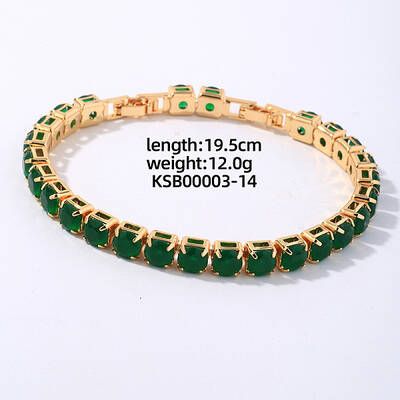 Hip-hop Brass Micro Cubic Zirconia Link Chain Bracelets for Men and Women