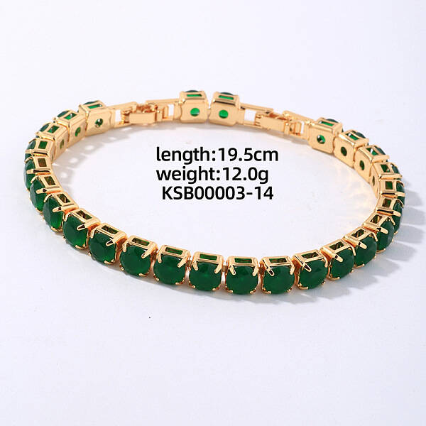 Hip-hop Brass Micro Cubic Zirconia Link Chain Bracelets for Men and Women
