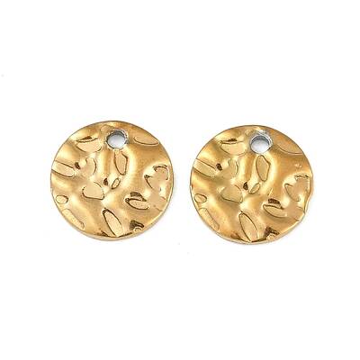Ion Plating(IP) 304 Stainless Steel Textured Disc Charms