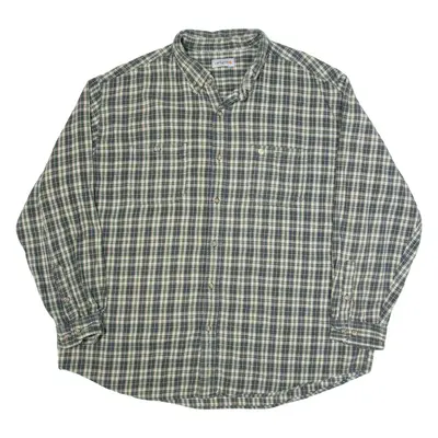 CARHARTT Mens Flannel Shirt Blue Check Long Sleeve 3XL