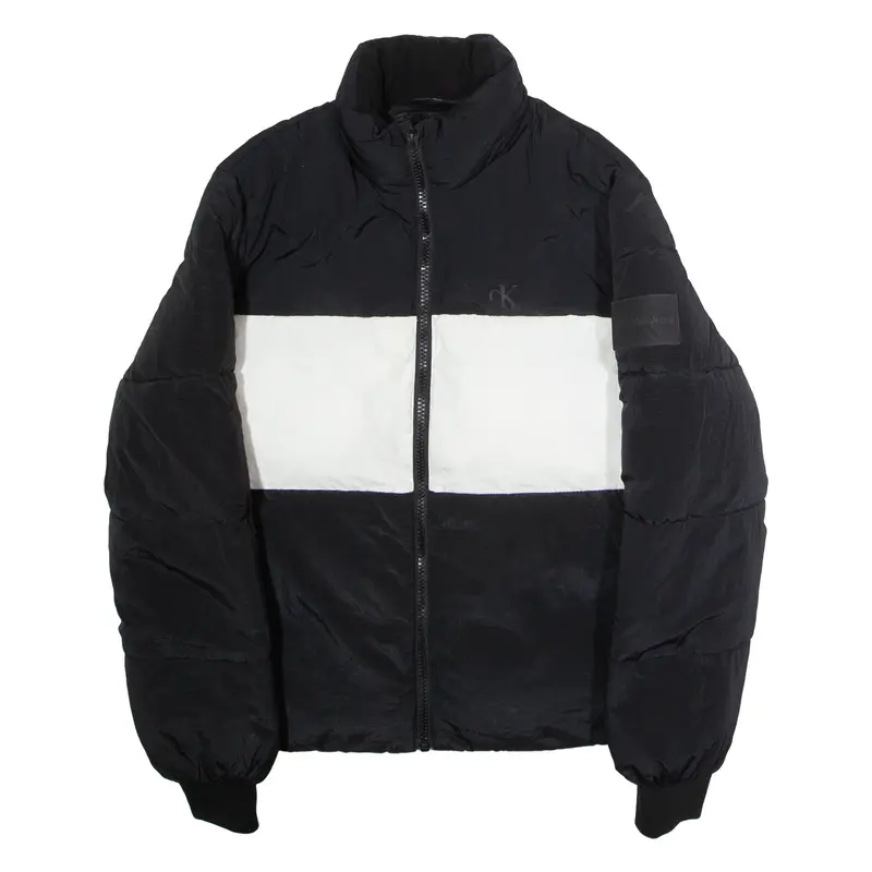 CALVIN KLEIN JEANS Mens Puffer Jacket Black Colourblock M