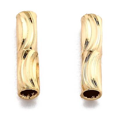Corrugated Brass Tube Beads