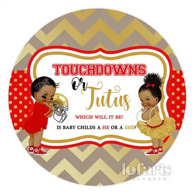 Aperturee Circle Touchdowns Or Jutus Baby Shower Backdrop Banner | Baby Shower Backdrop Ideas | Round Backdrop Cover Diy | Ci...