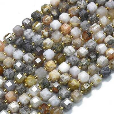 Natural Bamboo Leaf Agate Beads Strands