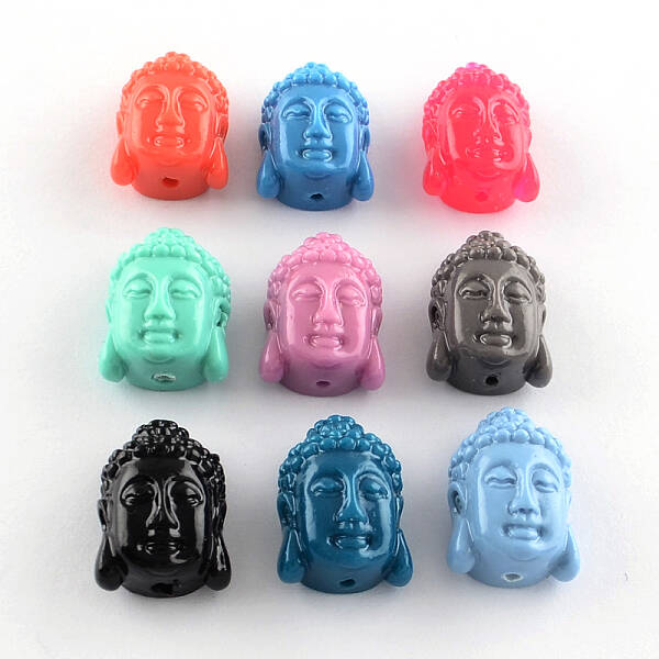 Dyed Buddha Head Synthetical Coral Beads