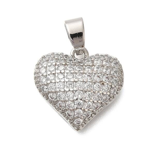 Rack Plating Brass Micro Pave Cubic Zirconia Pendants