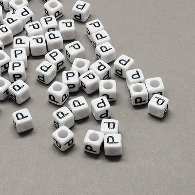 Large Hole Acrylic Letter European Beads