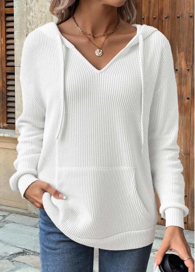 Modlily Multi Color Kangaroo Pocket Long Sleeve Hoodie - L