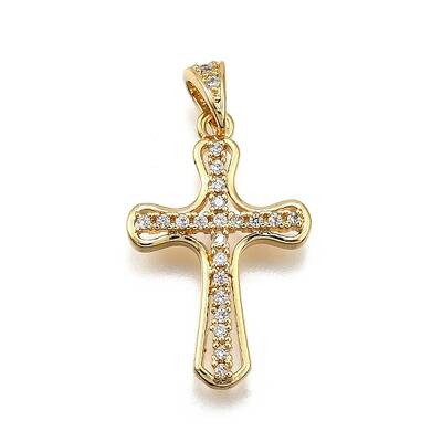 Brass Micro Pave Cubic Zirconia Pendants
