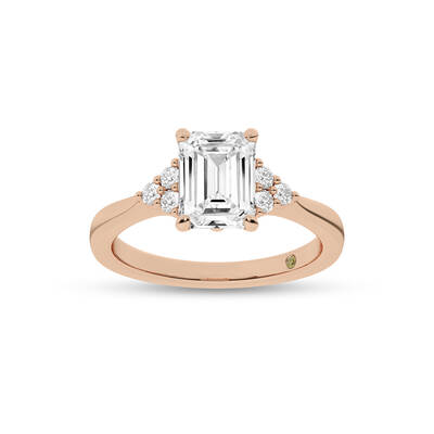 Eldra Illusion Trilliant Emerald Cut Lab Grown Diamond Engagement Ring | 14K Rose Gold 3 3/4 CT. TW.