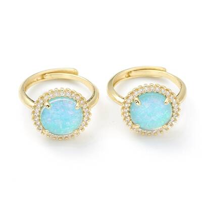 Synthetic Opal Adjustable Rings