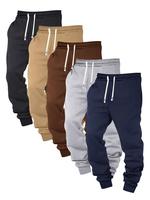 Men's Solid Color Drawstring Waist Jogger Pants, Casual Comfy Sweatpants for Daily Wear, Men's Trousers for All Seasons, Stre...