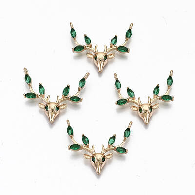 Brass Micro Pave Cubic Zirconia Pendants
