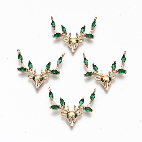 Brass Micro Pave Cubic Zirconia Pendants
