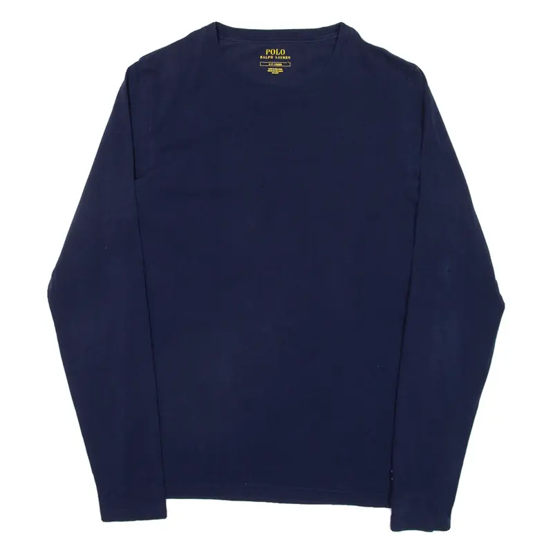 POLO RALPH LAUREN Mens T-Shirt Blue Long Sleeve S