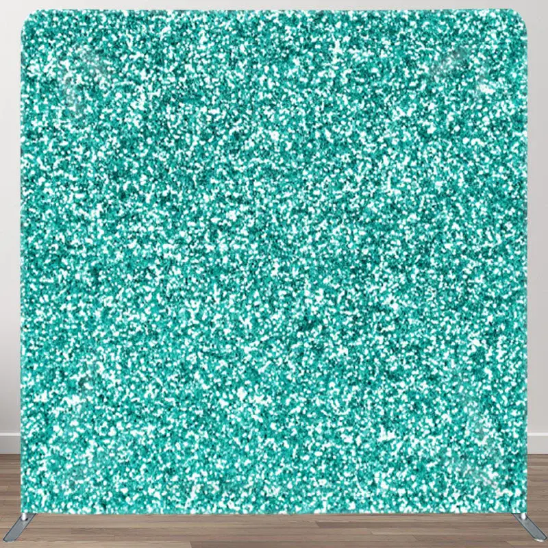 Aperturee Simple Blue Sparkling Fabric Backdrop Cover For Party - Aperturee
