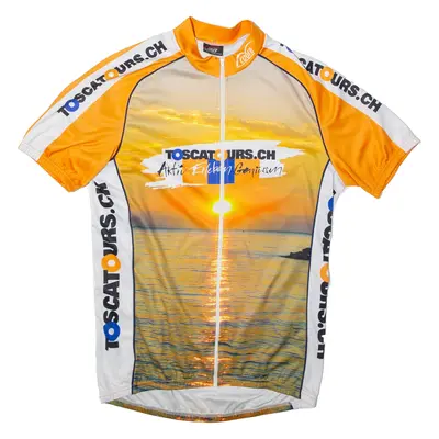 CUORE Cycling Full Zip Mens Jersey Orange High Neck M