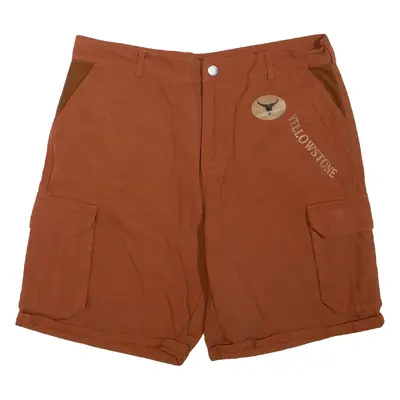 YELLOWSTONE Mens Cargo Shorts Brown M W34