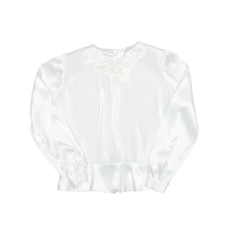 NICOLA Frill Detail Blouse White Long Sleeve Womens S