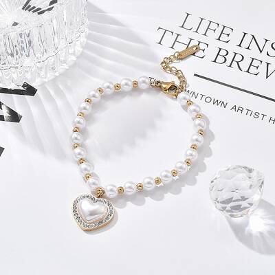 Ion Plating(IP) 304 Stainless Steel Charm Bracelets for Women