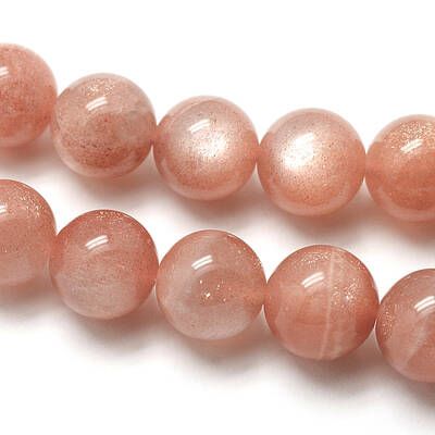 Grade AAA Natural Gemstone Sunstone Round Beads Strands