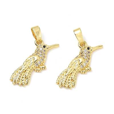 Brass Micro Pave Clear Cubic Zirconia Pendants