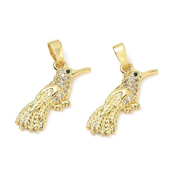 Brass Micro Pave Clear Cubic Zirconia Pendants