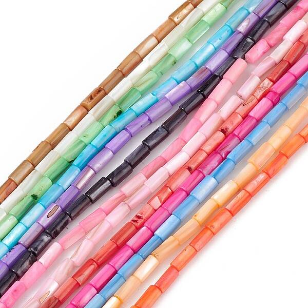 Natural Freshwater Shell Dyed Beads Strands