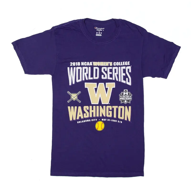 CHAMPION NCAA Washington Oklahoma City T-Shirt Purple USA Womens S