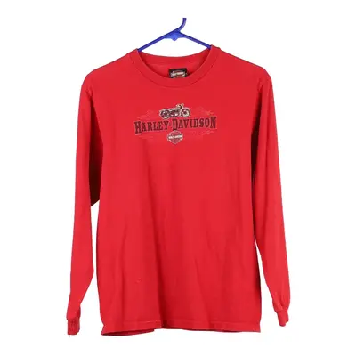 Age 14-15 Harley Davidson Sweatshirt - Medium Red Cotton