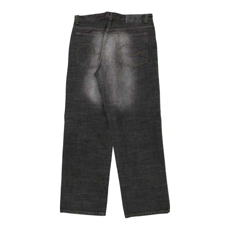 Hip Hop Qruel Jeans - 36W 30L Black Cotton