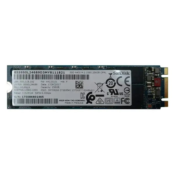 FRU00UP619 Lenovo 256GB TLC SATA 6GB/s M.2 2280 Internal Solid State Drive
