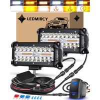 LEDMIRCY 7-Inch LED Light Bar – 6 Modes, Waterproof Multi-Mode LED Light Bar, White & Amber Strobe Lights, Off-Road, Fog Li...